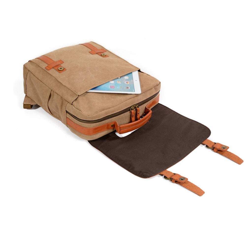 Mochila Informal de Cuero Para Hombre Unisex Canvas mochila de senderismo escolar la escuela viajes mochilas bolsas casuales(Grey)