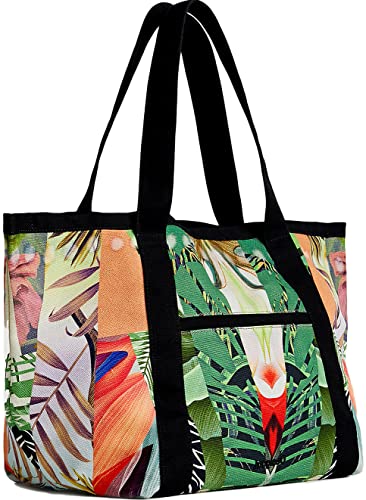 Desigual Bols_Urban Beach Medina Re, Sac de Courses Femmes, Vert, Taille Unique