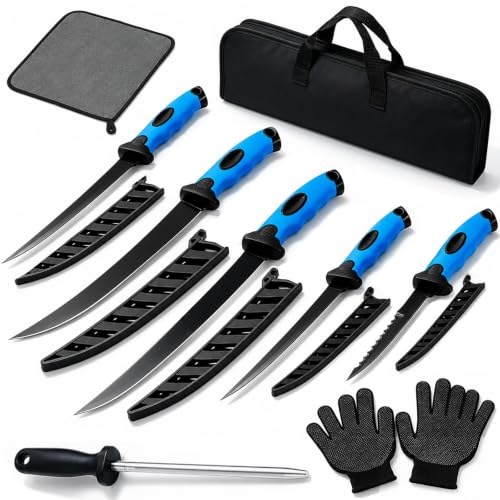 AOFUXTI Fish Fillet Knife Set, 5 Sizes...