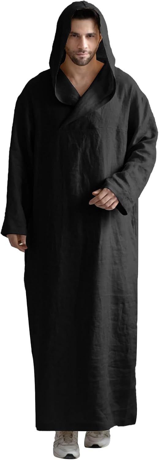 YAOHUOLE Kaftan for Men Muslim Clothes for Men Long Sleeve Thobe for Men Mens Caftans Big and Tall