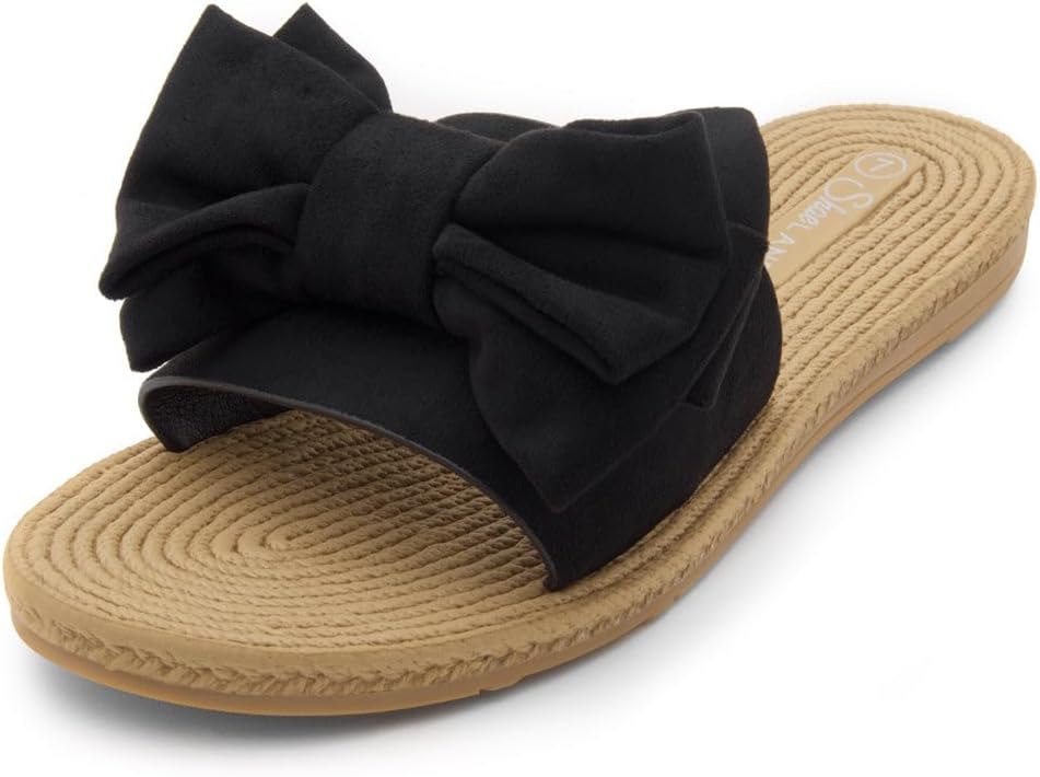 Shoe Land Womens Flat Sandals - Fashion Knot Bow Design