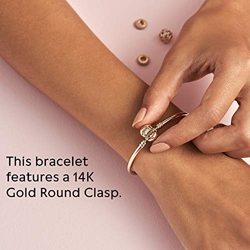 Pandora Jewelry Moments Bangle Sterling Silver Charm Bracelet, 8.3" #TOP4