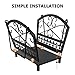Amagabeli Garden Home Fireplace Log Rack Firewood Rack Indoor Outdoor Fireplace Log Holder 14.2 x 12.6 x 12.4inch Basket Handles Steel Wood Cradle Wood Stove Hearth Log Carrier Storage Holder Stand