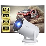 【超小型&180°回転】プロジェクター小型 家庭用14000LM 4K対応 Wi-Fi6 5G Bluetooth5.2 プロジェクター 天井 自動台形補正 静音 短距離投影 HIFIスピーカー内蔵 スマホ/ノートパソコン/DVD/Switch/などに対応 日本語取扱説明書