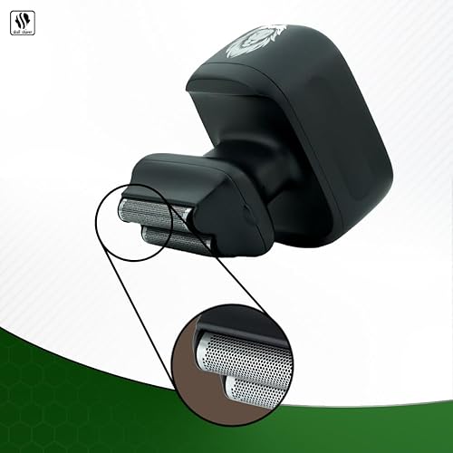 Miniatura 5 de Skull Shaver One Lion Silver Pro - Afeitado de precisión para hombres  Láminas de acero inoxidable japonesas  Afeitado en húmedo y seco  Afeitadora