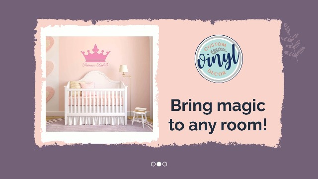Vinilo decorativo corona personalizada para pared miniatura 7
