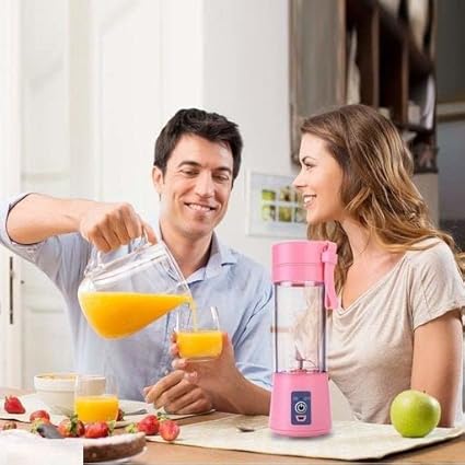 Portable Juicer Bottle and Blender with Wireless Rechargeable Mini Fruit Juice Cup (Multicolour)