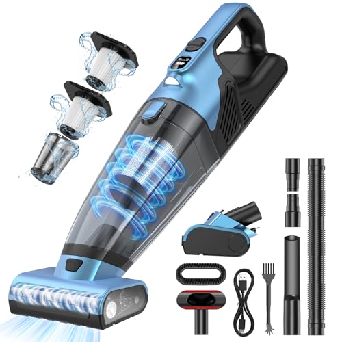 Lista de Aspiradora de Mano Koblenz más recomendados. 41 Aspiradora de Mano, 22000PA Aspiradora Inalámbrica para Mascotas con Cepillo Eléctrico, Pantalla Digital LED, 2 Filtros HEPA, Completo de Accesorios, Dura 40 Min, Aspiradora para...