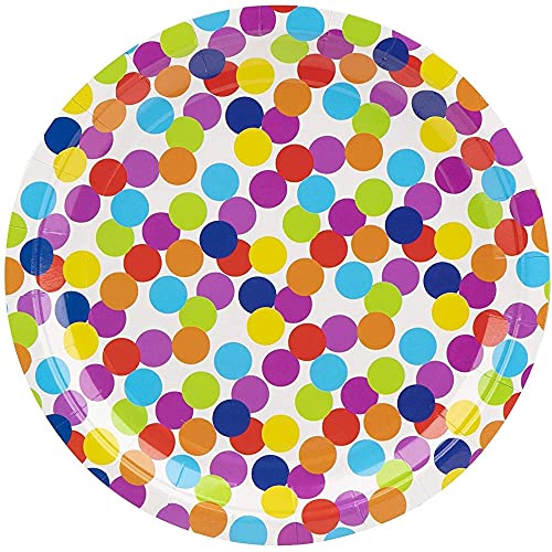 Blue Panda Disposable Plates - 80-Count Paper Plates, Polka Dot Party Supplies For Appetizer, Lunch, Dinner, And Dessert, Kids Birthdays, 9 X 9 Inches #TOP5