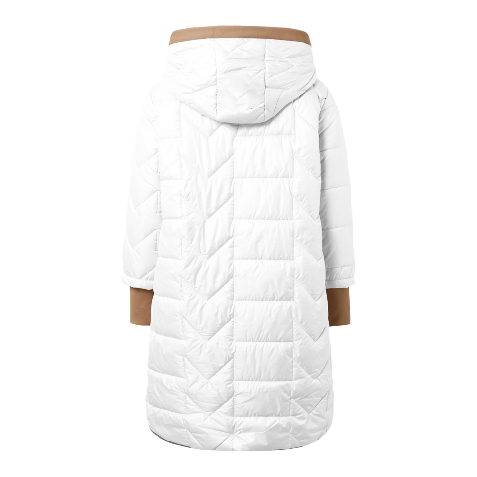 Chaqueta Mujer Abrigo Entretiempo Invierno Cazadora Plumiferos，Chaqueta holgada con capucha de retazos moderna para mujer abrigo ligero de manga larga estilo casual y juvenil ideal para el otoño e in