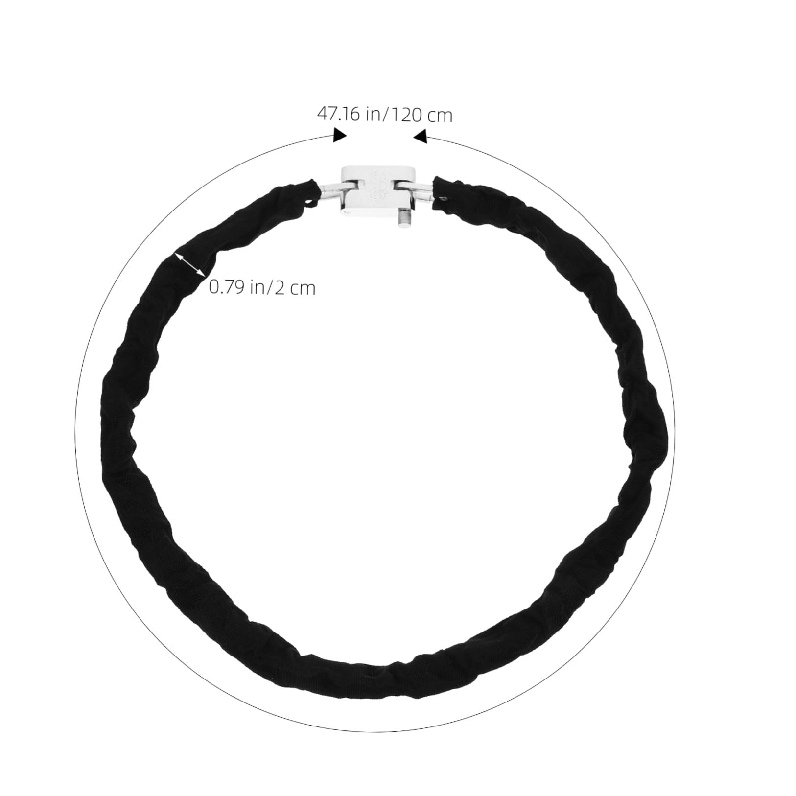 Catena Antifurto per Bici e Moto 120cm, Lucchetto Nero | Acciaio al Manganese, Uso Outdoor e Ciclismo, Resistente alla Corrosione, Portatile e Robusto