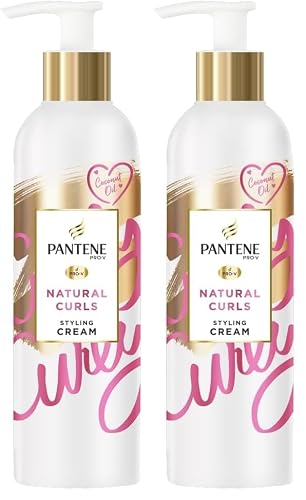 Pantene Curl Cream, Leave In Conditioner with Coconut Oil, 235ml, Heat Protection Spray for Styling (Pack of 2) - 235 ml (Pack of 2) - Curl Cream