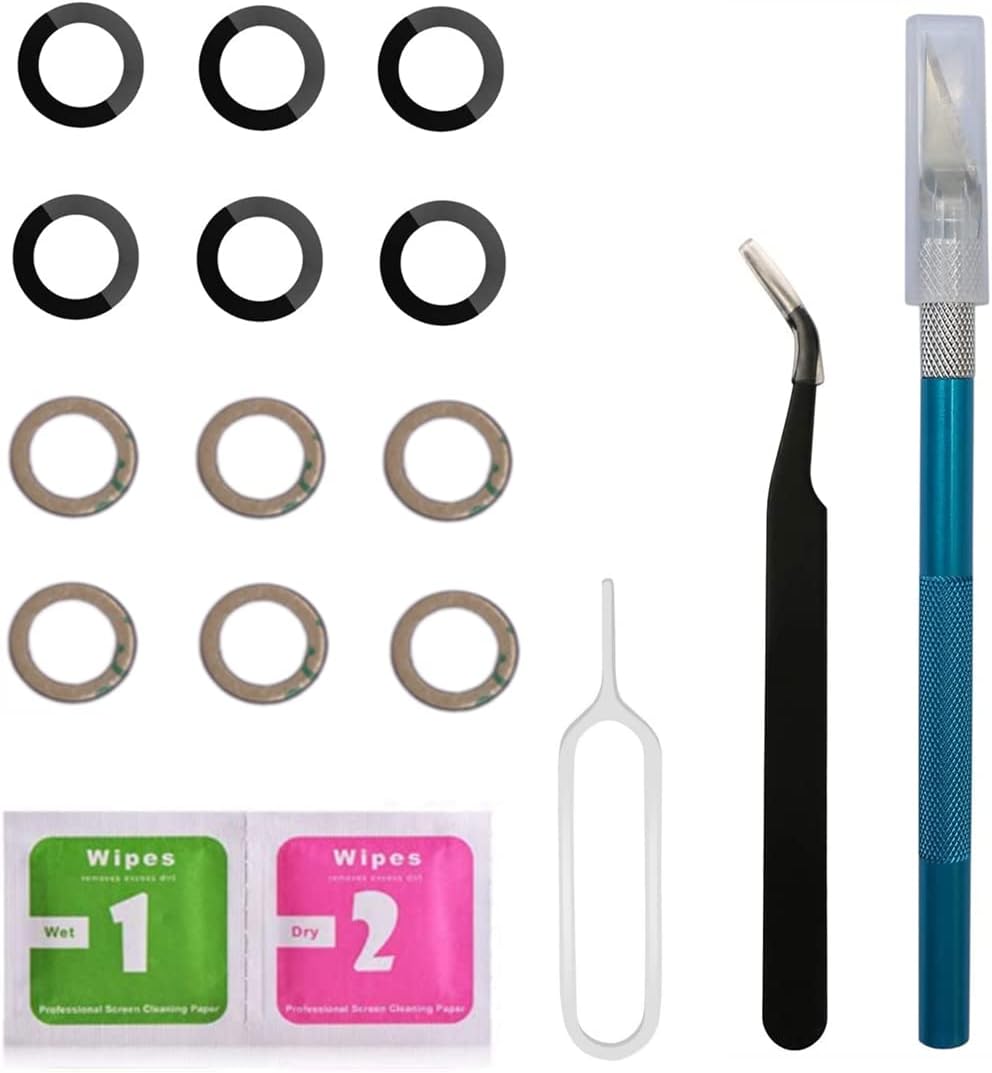 2 Pack 6Pcs OEM Back Rear Camera Glass Lens Cover Replacement for Samsung Galaxy A13 5G A136 4G A135 with Adhesive Preinstalled and Repair Toolkit Black?All Carriers