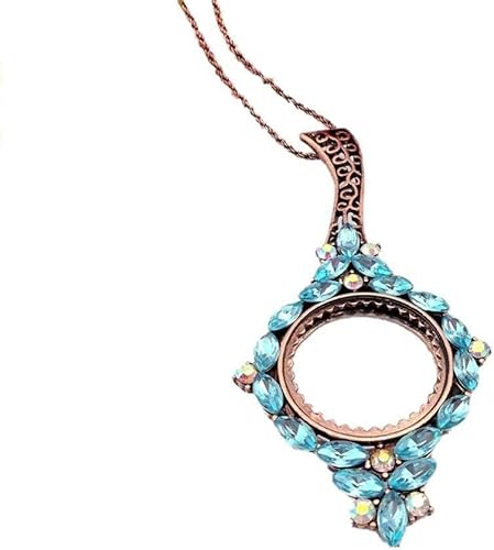 Tonpop Lupa,Collar Cristal Lente 5X Colgante Collar Colgante Matrimonio
