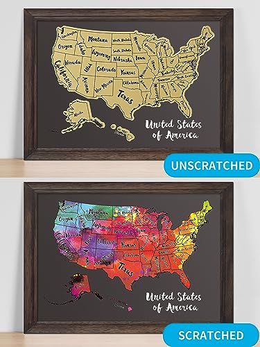 Jarlink OP166CJ-B Scratch Off Usa Map Poster thumb #1