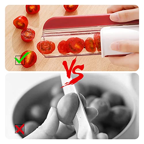 Tomato Slicer Multi-Function Grape Cutter Small Fruit Cutter Grape Kitchen Accessories Cake Decoration Tool Fruit Slicer (Red) #TOP3
