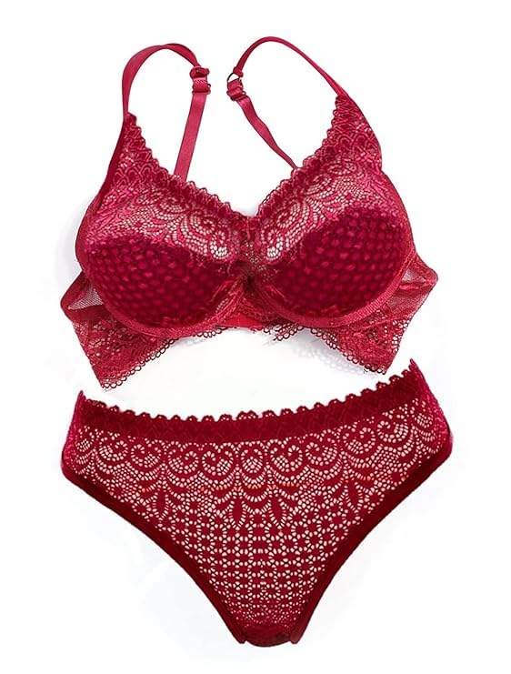 Womens Beautiful Lingerie Set, Lace Lingerie Set for Honeymoon, Bridal, Push-up Bra Panty Set and Swimwear Non-Padded Non-Wired-image-38