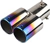 Car Muffler Cutter Exhaust Pipe Universal Double Outlet Car Muffler Tip Stainless End Trim Modified Tail Throat Liner Pipe Style 1
