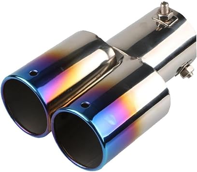 Car Muffler Cutter Exhaust Pipe Universal Double Outlet Car Muffler Tip Stainless End Trim Modified Tail Throat Liner Pipe Style 1