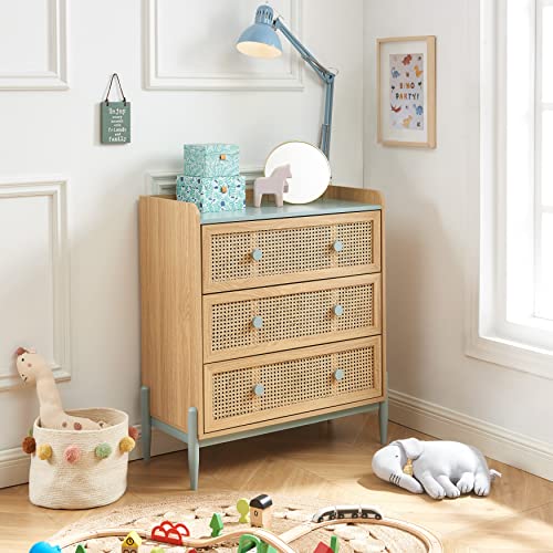 BAÏTA PABLO02 Commode pour Enfant, Bleu Pastel, L80cm