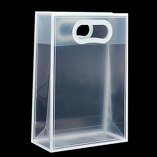 Bags Handbag Small Business Transparent Wedding Tote for Guests Packaging (M,White)