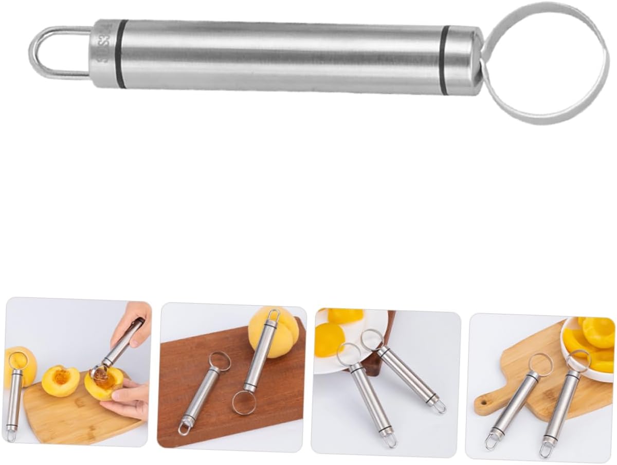 3pcs Stainless Steel Fruit Corer Tool Peach and Pear Core Remover for Effortless Extraction and User-friendly Kitchen Utensil for Cherries and More