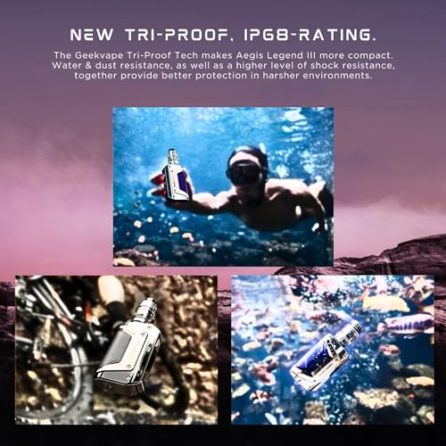 Geekvape Aegis Legend 3 Vape Kit - 5–200W, DTL Vaping, Multiple Modes, IP68 Rating, Waterproof, Dustproof & Shockproof [Requires 2 x 18650 Battery - Sold Separately] No Nicotine [Black] - Image 4