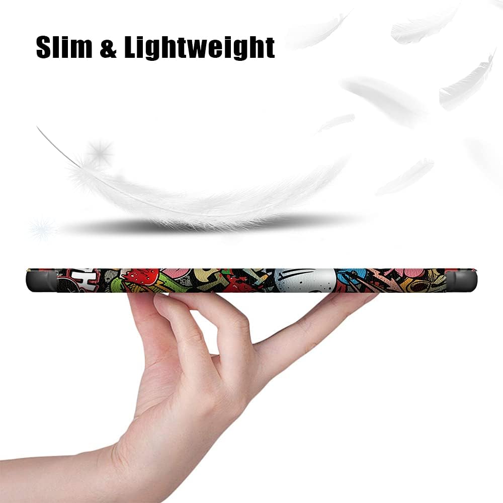 Gylint Case for Lenovo Tab K10 2021, Folding Folio Ultra-Thin PU Leather Stand Case Cover for Lenovo Tab K10 2021 TB-X6C6 / M10 Plus (2nd Gen) TB-X606F TB-X606X 10.3" Tablet Graffiti image 4