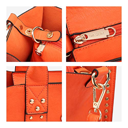 Dasein 3pcs Women Handbag Wallet Top Handle Satchel Purse Hobo Crossbody Shoulder Bag Tote Bag with Studs - Image 5