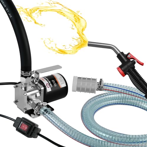 FMCNMech 8 GPM 110V Electric Oil Transfer Pump Kit Heavy-Duty Fuel Transfer Pump for Diesel Kerosene & Various Oils Portable Pump for Trucks Generators & Farm Equipment