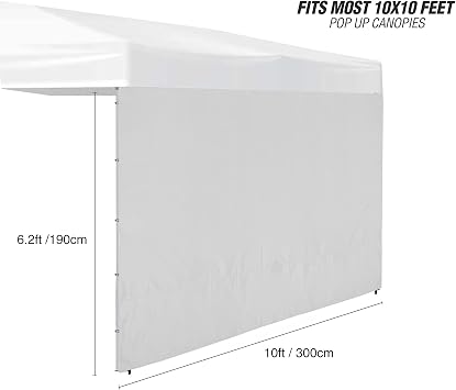 REDCAMP Instant Canopy Sidewall for 10x10ft Pop Up Canopy, 1 Pack Sunwall Only, Khaki/Blue/White/Black