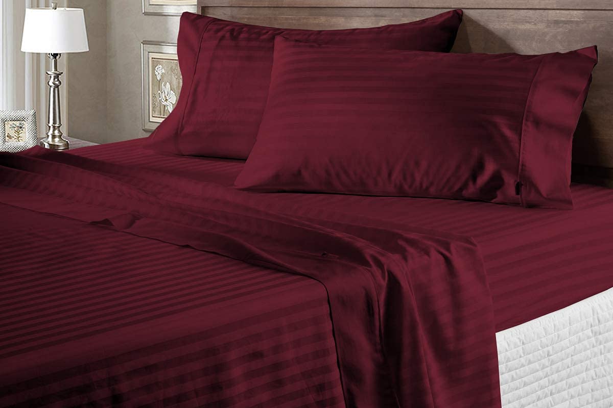 Prime Collection Double Bed Bedsheet Set – 180 TC Glace Cotton – 90x90 Inches – Includes 1 Bedsheet & 2 Pillow Covers – Ultra-Soft & Skin-Friendly (Wine Red)-image-26