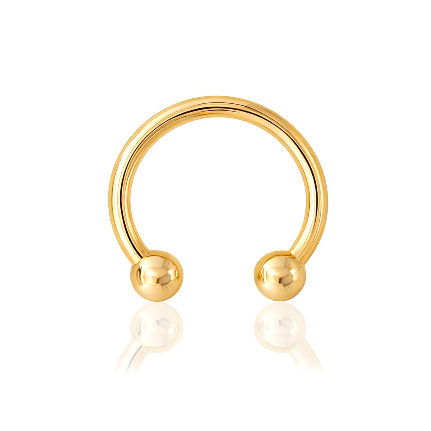 vama FASHIONS 18K Plated Anti Tarnish Plain Septum Without Piercing Nose Ring Horsehole Shape Clip On Pressing Nosepin Lightweight Fake Nosering for Women & Girls-picture-41