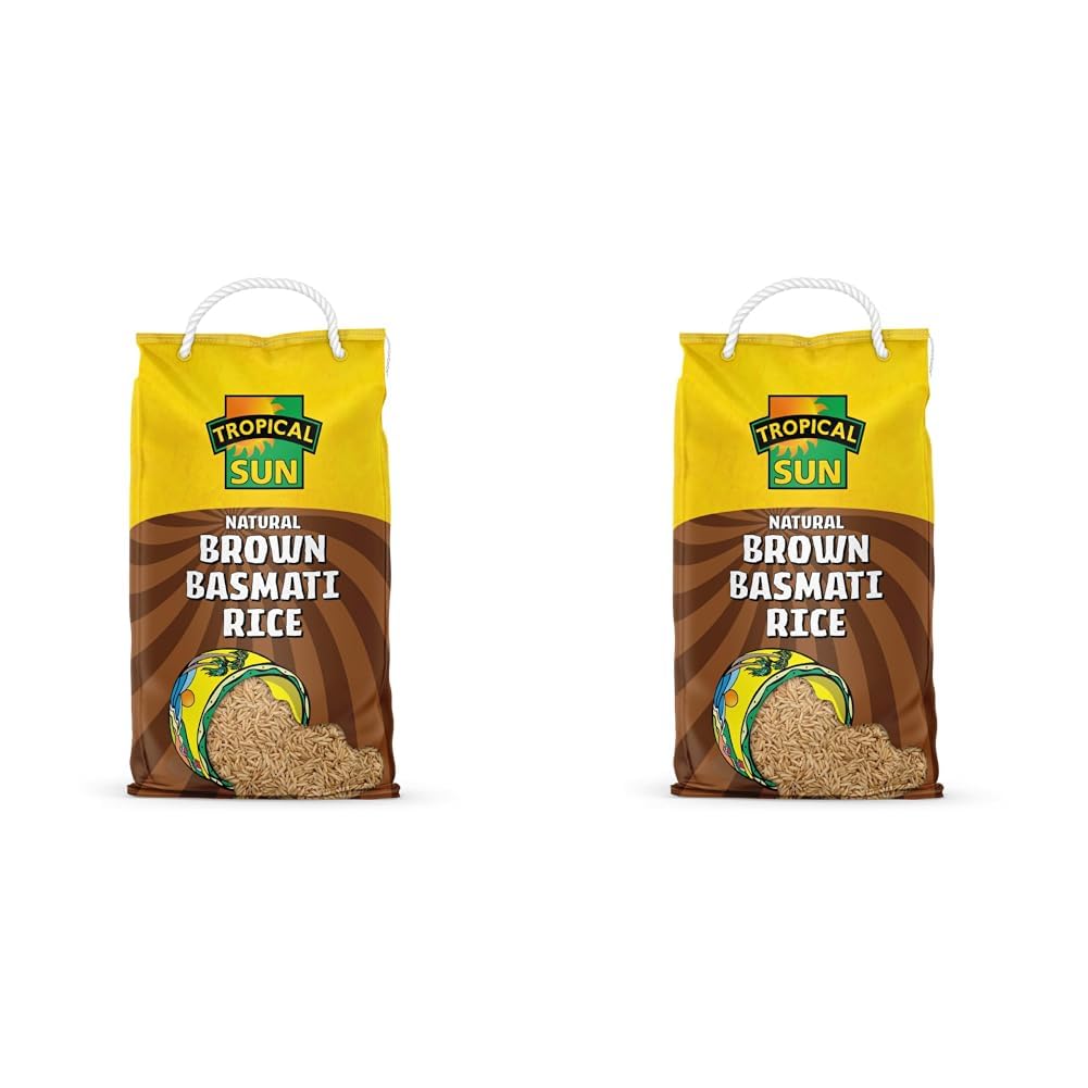 Tropical Sun Brown Basmati Rice (Wholegrain), 5KG Bag (Pack of 2)