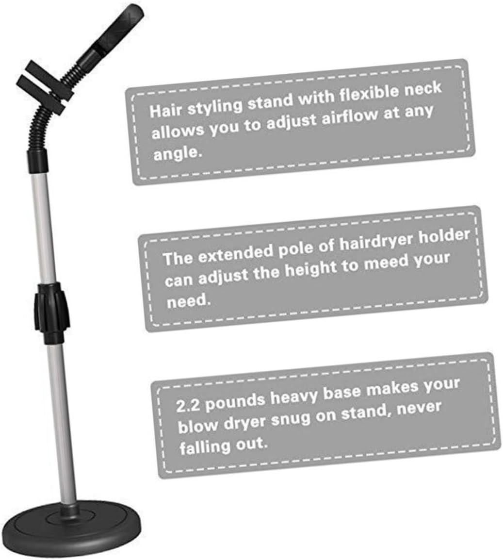 360Degree Hair Dryer Storage Bracket Stand with Heavy Duty Suction Cup for Easy Installation Lazy Holder for Quick Styling Salon
