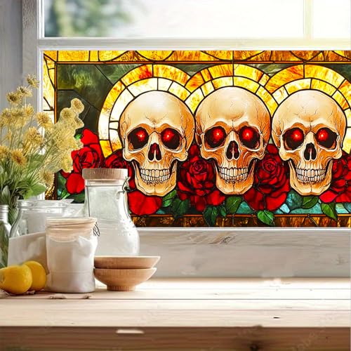 Película adhesiva para ventana con calaveras HOMETITUTE miniatura 5
