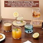 Kyraton Old Fashioned Whiskey Glasses Set of 6, PET Clear Plastic 340ml Heavy Duty Unbreakable Water Glasses Cup Tumbler Glassware for Beer, Juice, Milk, Scotch, Liquor Vodka, Bourbon, Cocktail.