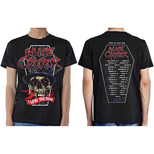 Rock Off Alice Cooper Love The Dead (Dec 2017) Officiel T-Shirt Hommes Unisexe - Les Beatles, Paul McCartney, John Lennon, RIngo Starr, George Harrison Rock Off Alice Cooper Love The Dead (Dec 2017) Officiel T-Shirt Hommes Unisexe