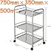 Multibao Stainless Steel Rack Shelf 3 Tier Side Rolling Kitchen Service Cart Trolley Rack Stand for Beauty Salon Shelf BBQ Hotels Restaurants 50cmx35cmx75cm