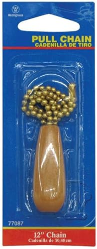 Miniatura 4 de Westinghouse Lighting 77087 - Cadena de tracción con mango de madera, latón