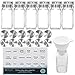 Clear Glass Spice Containers, 4 oz Spice Jars with Stainless Steel Dispenser Tops and 24 Labels - Case of 12