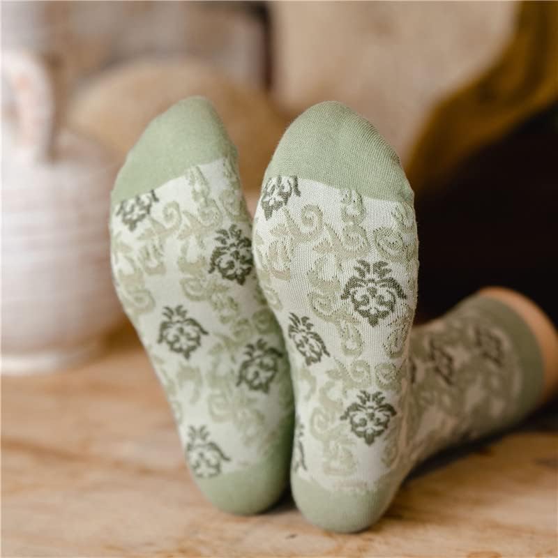 Vintage Embroidered Floral Socks for Women Combed Cotton Crew Socks - Image 6