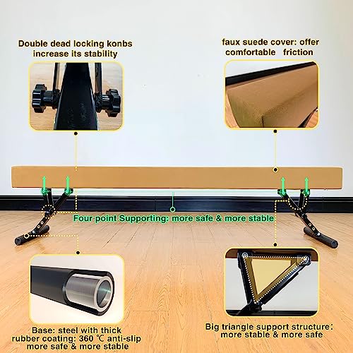 MARFULA Adjustable Balance Beam 8 ft Gymnastic Beam adjustable height for Kids and Teenage of all gymnastic levels, Gymnastic Training Beam Gymnastic Equipment for athlete Home and Gym Club Use