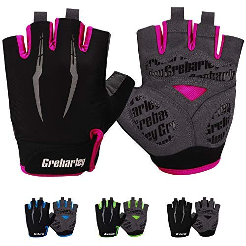 Grebarley Fahrradhandschuhe,Radsporthandschuhe rutschfeste und Stoßdämpfende Mountainbike Handschuhe mit geeiget Unisex Herren Damen