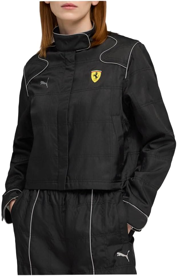 PUMA Womens Scuderia Ferrari Premium Racing Jacket, Puma Black, Medium