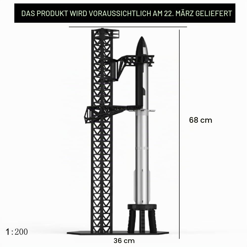 Powvan SpaceX Starship Rocket Model Set - Dragon Spacecraft Heavy Falcon 9 Booster Launcher Desktop Ornament, Aerospace Collectible Gift for Space Lover (Starship Set)