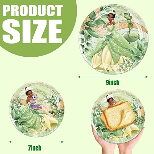 Hyouningf 40 Counts Princess Tiana Paper Plates For Princess Tiana Birthday Party Decorations Supplies #TOP2