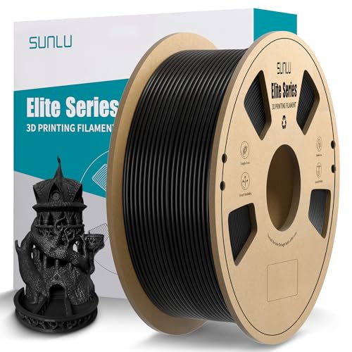 SUNLU Elite PLA 3D Printer Filament 1.75mm, Fit Most FDM 3D Printers, Neatly Wound, Dimensional Accuracy +/- 0.02 mm, 1kg Spool (2.2lbs), Black Sunlu-pla-black
