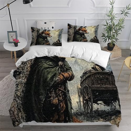 Housse de couette 3D animaux microfibre avec fermeture éclair 200x200cm - 6