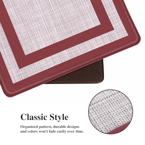 Mattitude Kitchen Mats Set of 2 Cushioned Rugs Anti-Fatigue Mats for Kitchen Floor,Waterproof Non-Slip Mats and Rugs Set for Office,Floor,Laundry 17.3"×29"+17.3"×59",Red